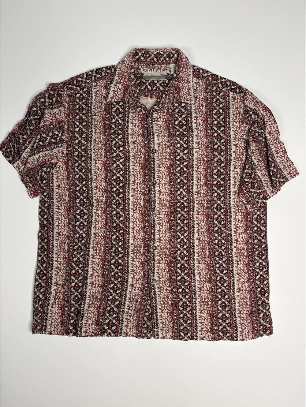 VTG Fieldmaster Patterned Short Sleeve Button Up Shirt L